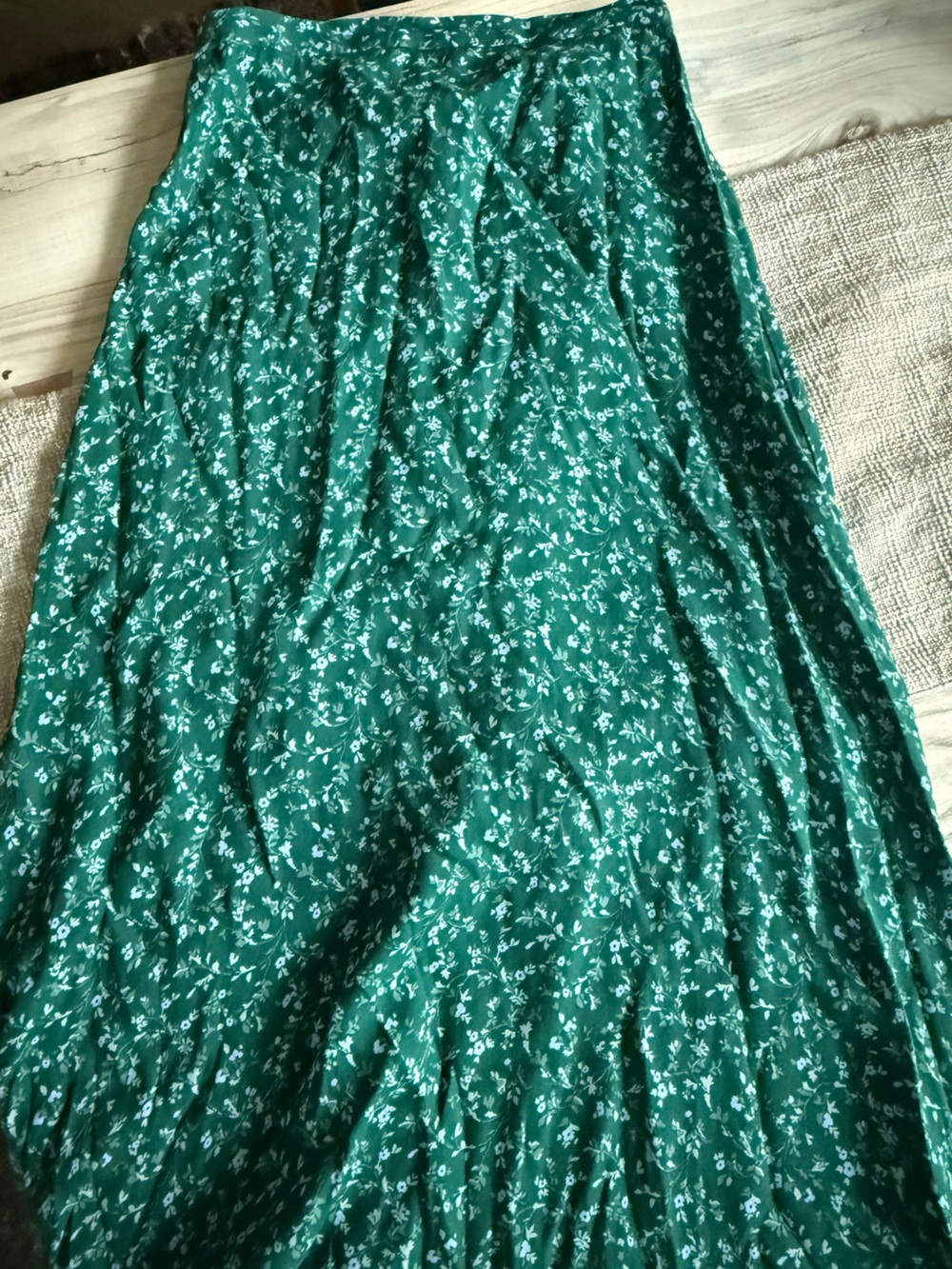 NWOT Reformation Bea Emerald Green Floral Midi Skirt
